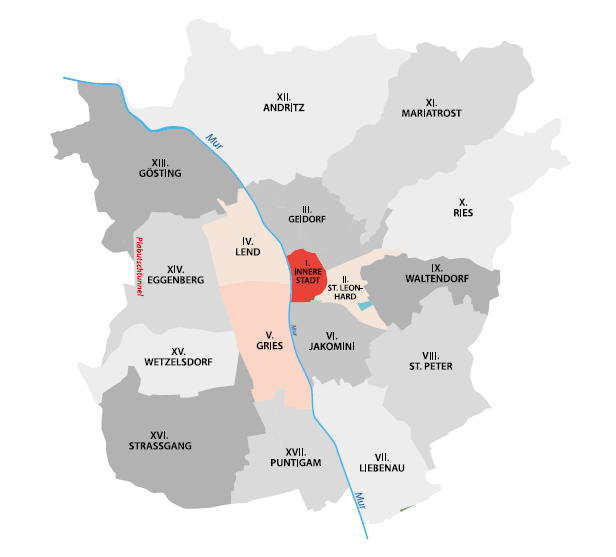 Karte von Graz